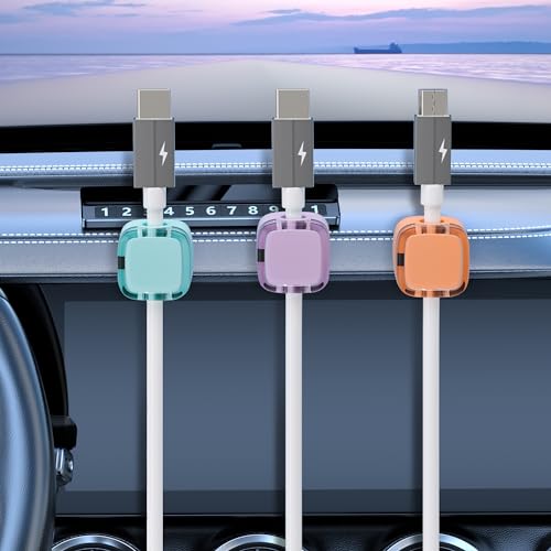 6 Pack Magnetic Cord Organizer,Magnetic Desk Cable Clips Management,Adhesive Charger Cable Clips Holder Keeper Organizer (Color Mix)