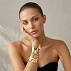 3Pcs Chunky Gold Cuff Bracelets for Women Trendy Minimalist Open Wide Bangle Bracelets Statement Wrist Cuff Wrap Thick Bracelet Set Fashion Jewelry Gift Accessories (gold cuff bracelet set -1) #2