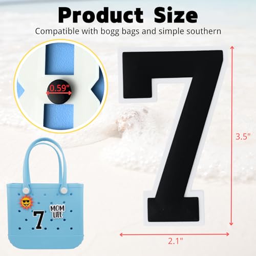 Number Charms for Bogg Bag, 0-9 Number Charm Compatible with Bogg Bag Accessories, Insert Decorative Charm for Rubber Beach Tote Bag Accessories2