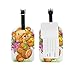 ALAZA Netter Teddybär-Blumen-Gepäck-Marke PU-Leder-Tasche Tag Travel Koffer ID Identifier-Gepäck-Aufkleber