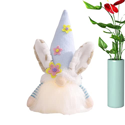 Gnomo Decoração de Páscoa | Glow in the Dark Faceless Boneca Handmade Easter Bunny Gnome Scandinavia