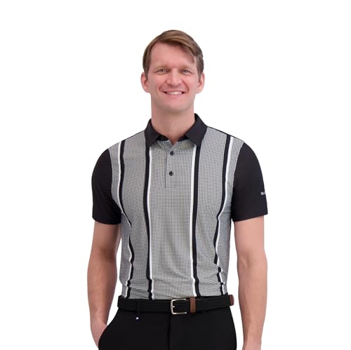 Ben Sherman Men's Performance Golf Polo Shirts– Stretch, Extra Soft Fabric, Moisture-Wicking, Odor Resistant, Black, XL