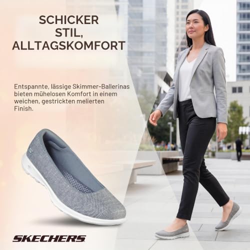 Skechers Damen Go Walk Lite – 136001 Ballerinas, grau – Ansicht 5