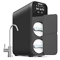 Deepuro RO Water Filter System, Reverse Osmosis Under Sink Water Filtration System 600GPD, 0.0001?m Tankless Water Purifiers 5 Stage, 1.5:1 Pure to Drain Visible TDS & Filters Life, Black, WP-A6