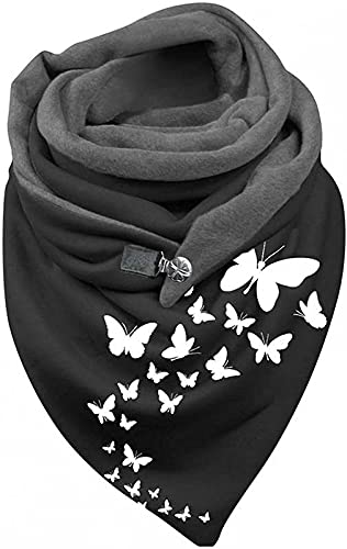 RTSFKFS Écharpe Triangle Châle Avec Bouton Automne Hiver Doux Chaud Echarpes Imprimé Chat Femme Vintage Foulards Wrap Scarf Triangle Châles Décontracté Écharpe (Color : G, Size : 155 * 75CM) Cover