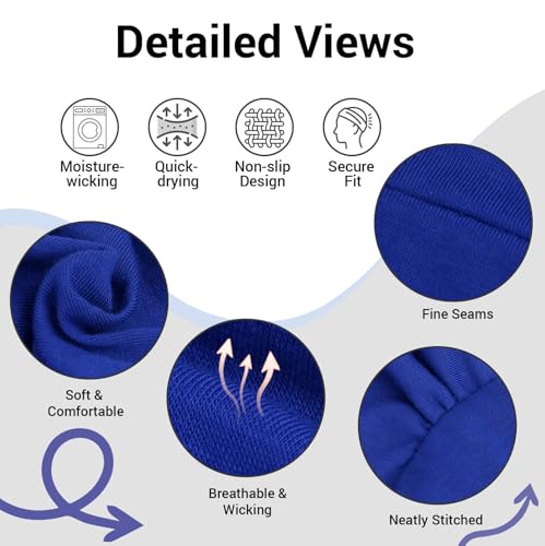Image of DRESHOW 6 PCS Adjustable Headbands for Women Knotted Headbands Elastic Non-Slip Fashion Hair Bands for Workout Sports Running Yoga
