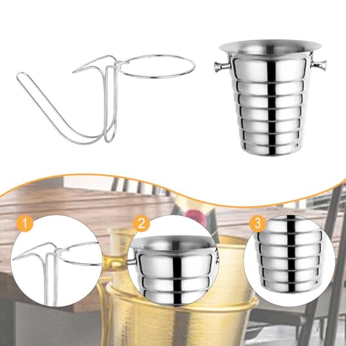 Soporte estable y robusto para cubitera de diseño elegante en color plata 8