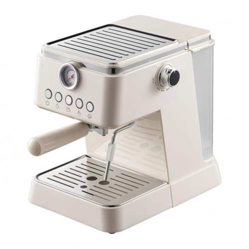 GRSMISコーヒーマシン、半自動ミルク泡立て器、20バールの圧力、大容量、取り外し可能な水タンク、ワンタッチ操作、ステンレススチール、お手入れ簡単、新年の贈り物、新築祝い、家族の誕生日プレゼントに最適です。 (ホワイト,機械式圧力計モデル)