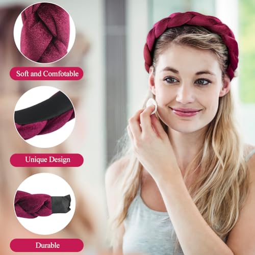 LOPHE Velvet Braided Headband, Twisted Braid Rough Edge Hair Band, Non-Slip Twisted Knotted Headband - Image 3
