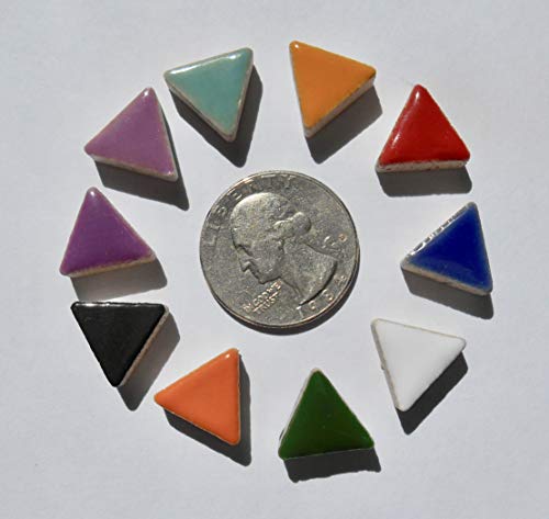 100 White Pcs 15Mm Triangle Ceramic High Gloss Mosaic Border Tiles Mosaic Making Supplies #TOP1