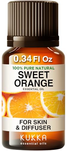 Image of 100% Pure Sweet Orange Oil - 0.34 Fl Oz Sweet Orange Essential Oil for Hair, Skin, Diffuser, Aromatherapy & DIY Soap Making Scent