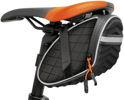 Bowagn Fahrradtasche Satteltasche,Satteltasche für Mountainbikes und Rennräder mit Wasserdichten Reißverschlüssen,Schwarz(21.5 x 9.5 x 11.5 cm)