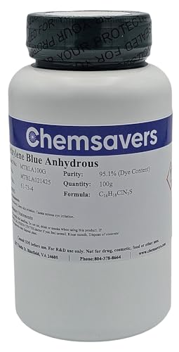 Methylene Blue Anhydrous, 95.1% (Dye Content), 100g