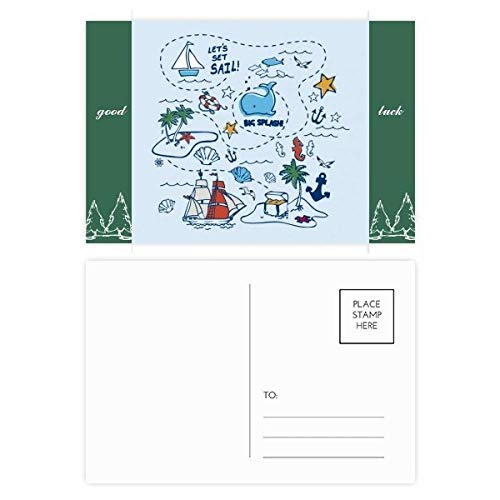 Jeu de cartes postales Voile Splash Voyage lot 20 pièces multicolores 5,7x3,8