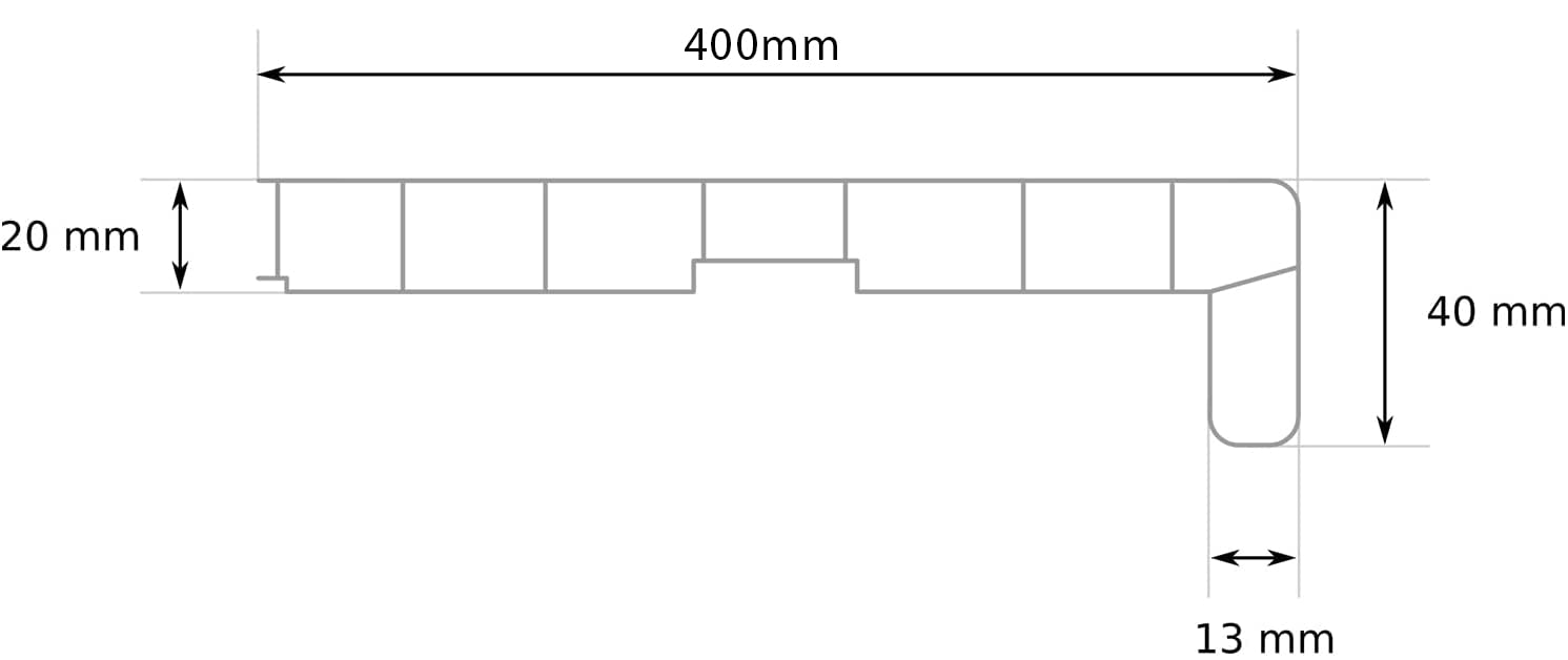 Appui de fenêtre en PVC | 40 cm x 110 cm | Blanc | rebord | Pour l'intérieur | rebord | Intérieur | Vendu au mètre | Salon | Décoration | Plastique