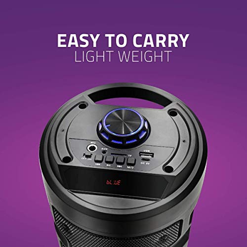 Image of AUSHA Wireless Bluetooth Super Bass Portable Party Speaker with RGB Lights, Wireless Mic, Remote Control, FM Radio & Aux in /USB /TF Card Reader Input