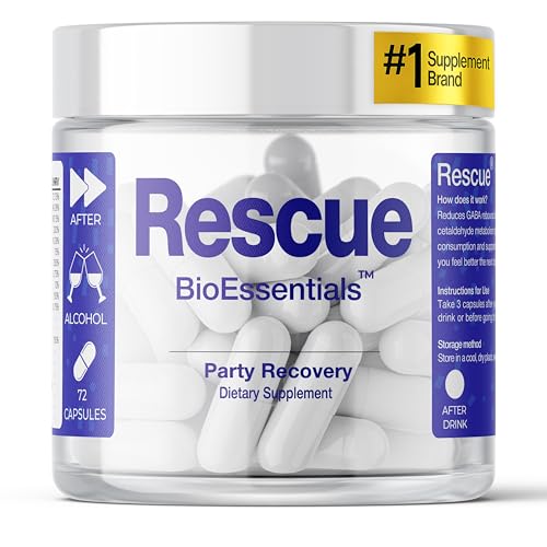 BioEssentials Rescue® – Milk Thistle Supplement for Liver Support – 36 Vegan Capsules DHM Supplements Liver Support Supplement with L-Cystine, B Complex, Minerals – Ideal for Afterparty, Social Events
