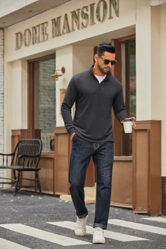 COOFANDY Men Sweaters and Pullovers Lightweight Golf Sweatshirts Grey — view 5