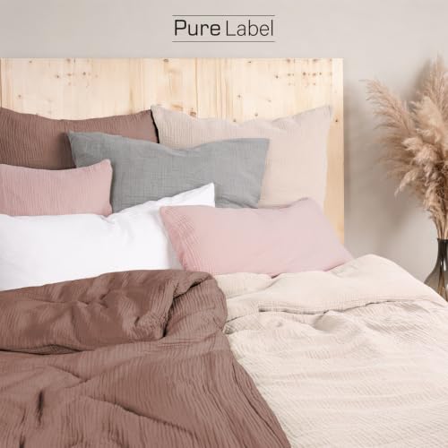 Pure Label Musselin Bettwäsche 135x200+40x80 cm 100% Baumwolle - Braun – Ansicht 2