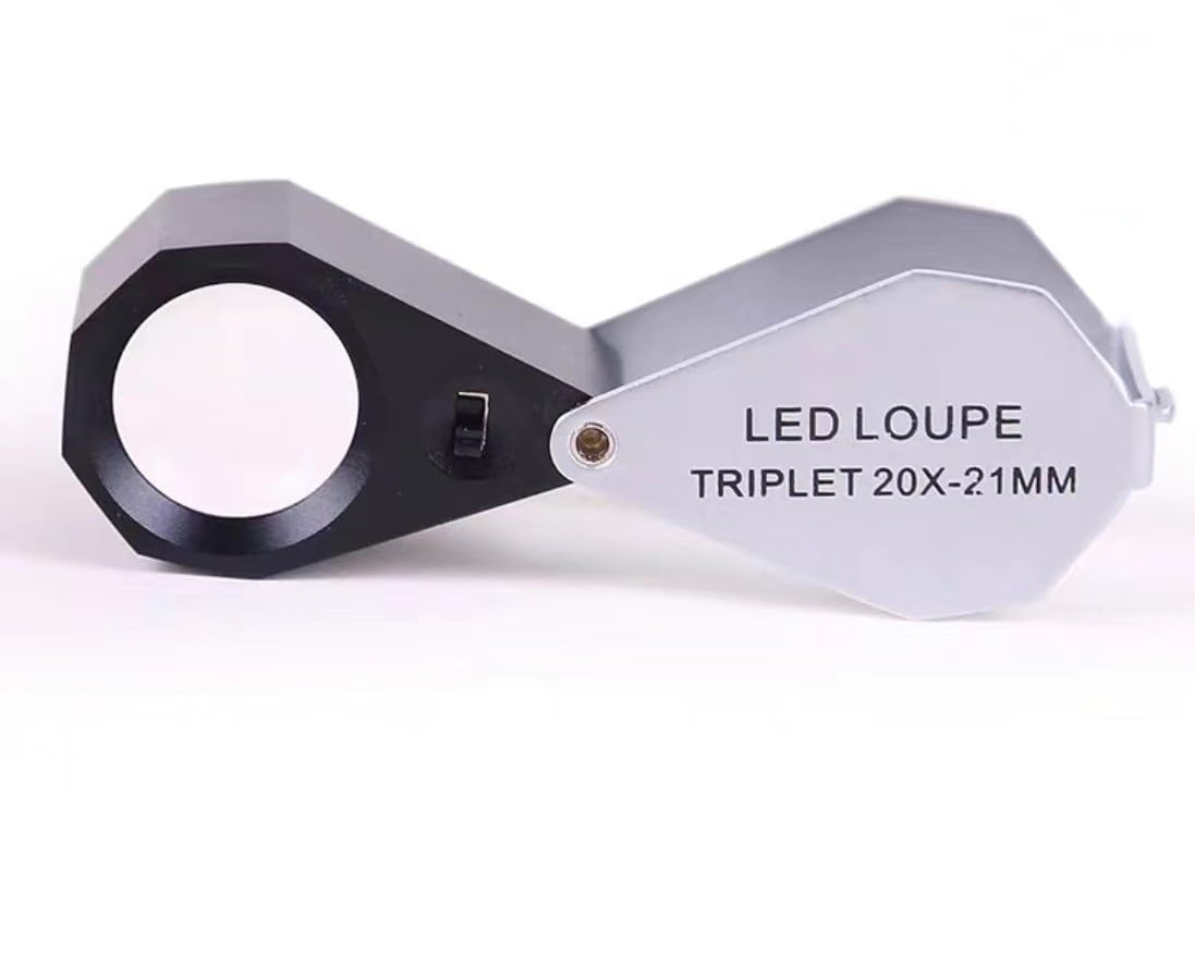 Jewellers loupe,Monocle,10X,20X,30X Jewelers Loupe, Foldable Jewelers Eye Loupe, Watches Hobbies Antiques Gems, Coins, Stamps(20X)
