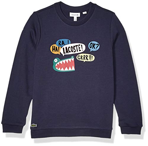 Lacoste Boys Junior Lacoste Print Sweatshirt Sweatshirt, Navy Blue, 8YR