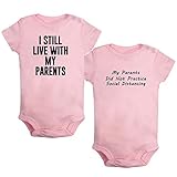 Pack of 2, The Relationship of Baby and Parents Funny Romper Baby Bodysuits Infant Onesies (Pink,...