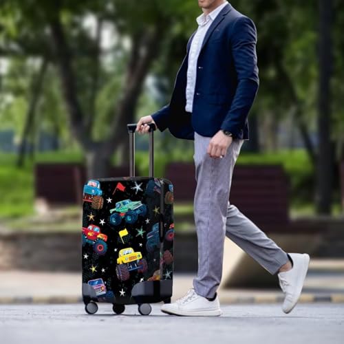 Image of Coloranimal Tractor Flag Star Luggage Covers Fits 18-21 inch Luggage for Women Girls Washable Suitcase Cover Stretch Suitcase Protector with Zipper Travel Accessories