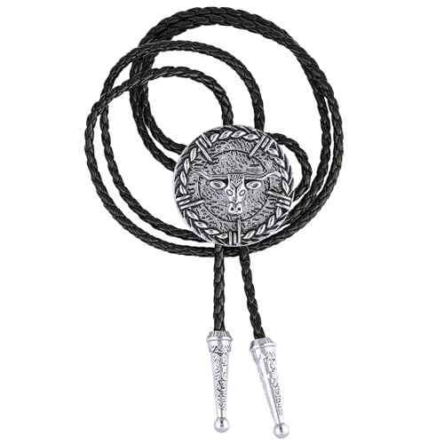 Image of HUABOLA CALYN Bolo Tie for Men Women, Native American Turquoise /Longhorn Bull /Eagle /Horse Bolo ties,Western Tie Costume