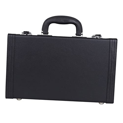 VANZACK Padded Clarinet Storage Case Elegant Leather Carrying Box Lock and Fluffy Interior for Safe Instrument Storage for Musicians
