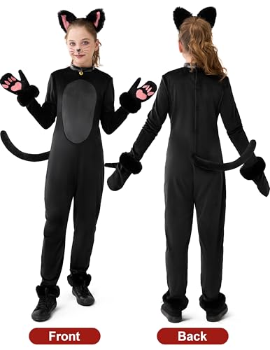 Disfraz completo de niña Gato Negro suave para Halloween miniatura 4
