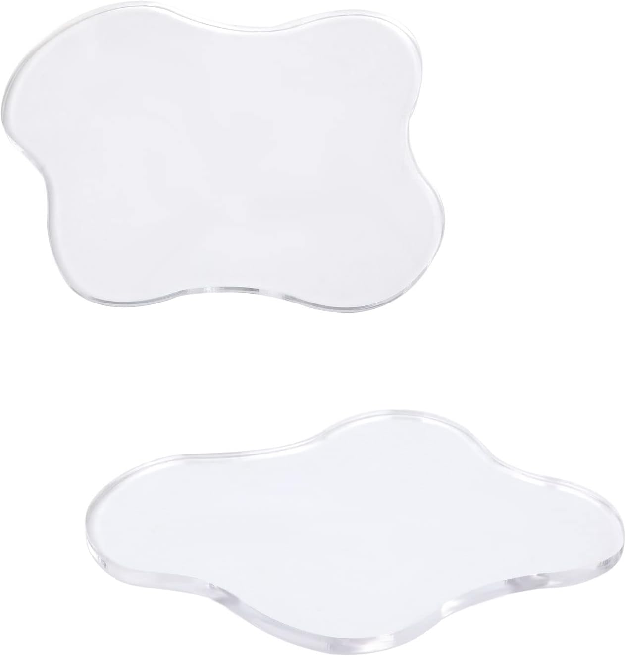 2pcs Acrylic Irregular Coasters, Clear Cloud Shape Cup Mats Transparent Irregular Shaped Coasters Coffee Cup Coaster Creative Mug Pad Ornaments for Desk Dining Table Kitchen Bar