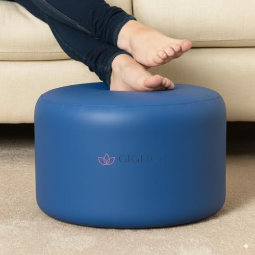 Image of 4XL Bean Bag Cover with Foot Stool & Cushion Cover | Premium PVC Leatherette | Double Stitched | 6 Months Warranty (Beans Required) Color- (Royal Blue)