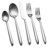 Heavy duty silverware set eiubuie 40 piece premium stainless steel flatware sets for 8 matte brushed finish cutlery tableware modern kitchen utensils set for home restaurant dishwasher safe  urban country home decor