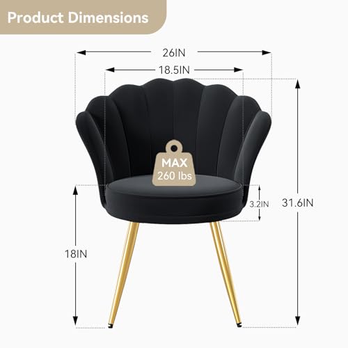 Luxury Accent Chair Velvet Upholstered