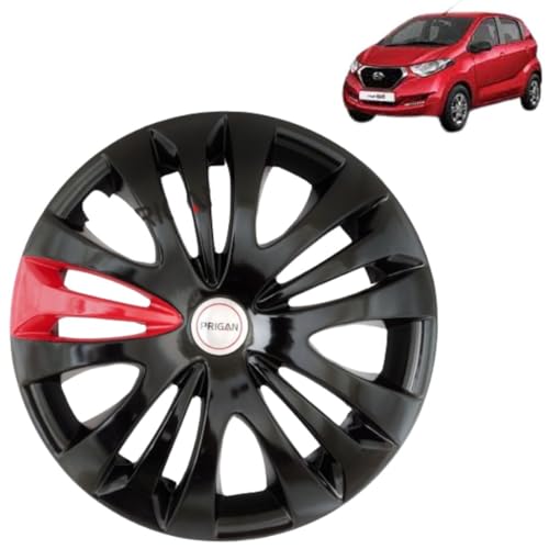 Image of PRIGAN REDI GO Black Red Wheel Cover 13 inch for -REDI GO (Set of 4 Pcs) (Press Fitting) Model- Camry Black Red 13