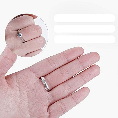 Ring Size Adjuster 2 Sizes of 12 Pack Transparent Silicone Ring Size Adjuster for Loose Rings, for Men and Women,Spiral Silicone Tightener Fits Most Round Rings(6+6) - Thumbnail 7