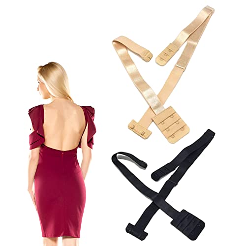 Vokmon Extension de soutien-gorge à dos bas pour soutien-gorge convertisseur de soutien-gorge dos nu bretelles réglables pour extension de soutien-gorge dos nu accessoires pour femme dos nu (noir),