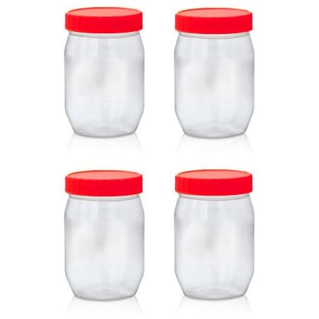 Sunpet 300ml Small Plastic Food Storage Canisters Red Pack Of 4 X 300 Ml Amazon Co Uk Home Kitchen