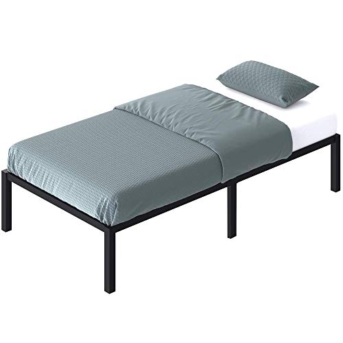 Yitahome 14 Inch Platform Bed Frame, Wood Slats Support Reinforced Mattress Foundation 550 Lbs, Heavy Duty No Box Spring Needed, Black, Twin Size #TOP2