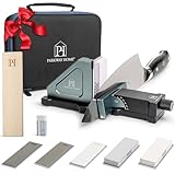 📐 UPGRADED DESIGN WITH MORE ANGLES: There aren't just a few angles; it's uniquely designed with a knob that’ll allow you to adjust to any exact angle from 10-40 degrees for versatile sharpening of different types of knives. 📏 DIFFERENT KNIVES HAVE DI...