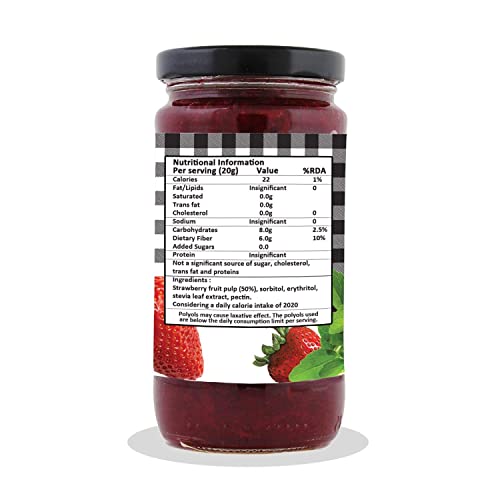 Image of VIStevia Sugar Free Combo of Pineapple & Strawberry Jam - Pack of 2 (400g x 2) | Diabetic & Keto Friendly | Sweetened with Stevia and Erythritol | 100% natural | More than 60% whole fruit | Tastes delicious