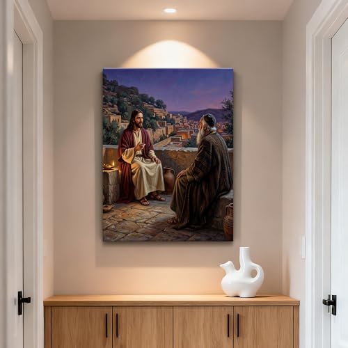 Henry Ossawa Tanner Paintings《 Nicodemus Visiting Christ 》Prints Canvas Wall