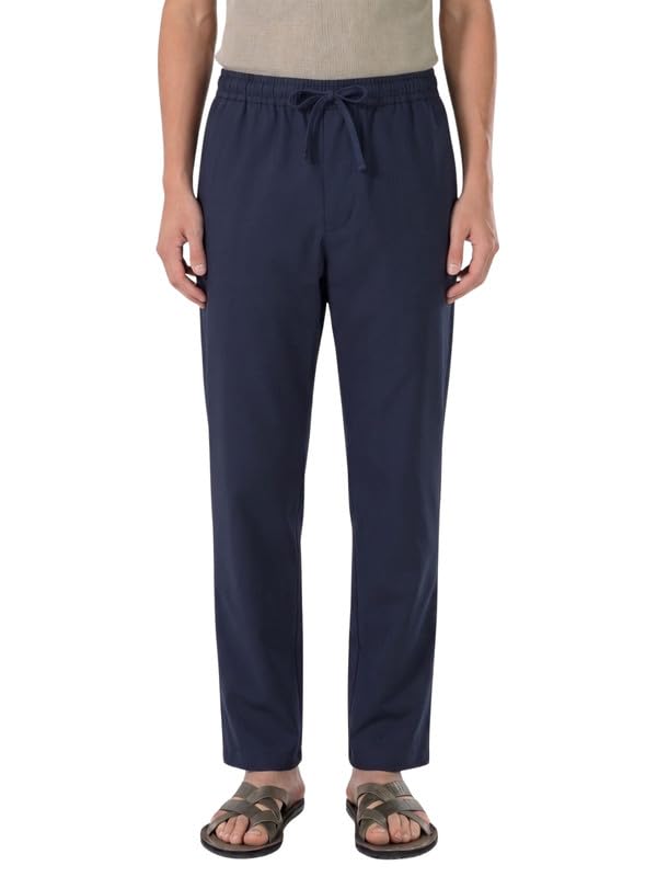 Men's 100% Cotton Lounge Pyjama Pants - Navy Blue Solid | No Marks Elastic, Invisible Left Zipper Pocket, Dual Side Pockets, Drawcord | Night Pants, Lower for Men, Leisure Wear-image-19