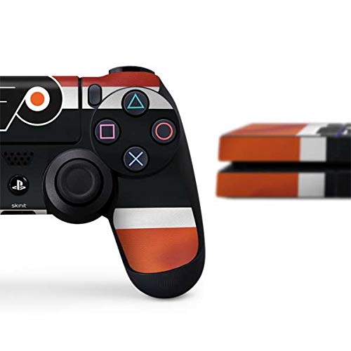 Skinit Decal Gaming Skin Compatible with PS4 Console and Controller Bundle - Officially Licensed NHL Philadelphia Flyers Alternate Jersey Design