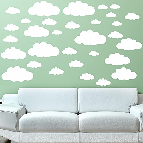 Vinilos decorativos de nubes blancas 31 piezas para pared miniatura 4