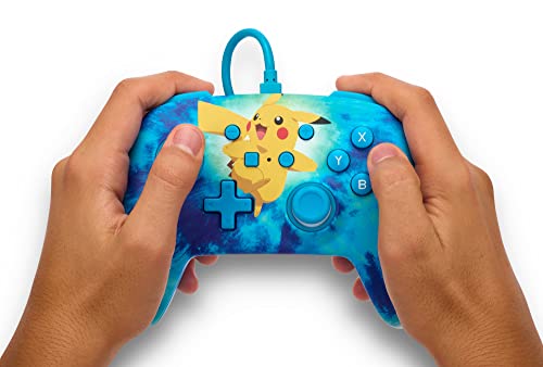 Mando con cable PowerA para Nintendo Switch estilo Tie Dye Pikachu con joysticks precisos 2