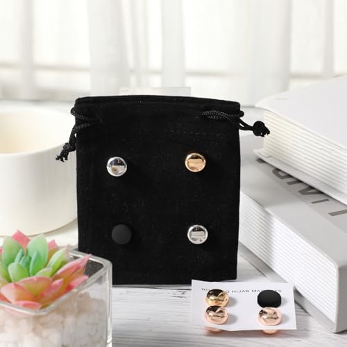 8 Pairs Hijab Magnets Strong Hijab Pins Women for Dress Cleavage Multi-use Pinless Muslim Magnetic Buttons Veil Scarf Pins(Light Style)2