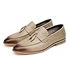 Men's Tassels Loafers Cowhide Retro Moccasins Slip On Business Casual Leather Shoes,Grey,8 #4