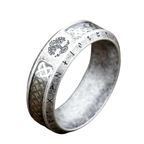 Bague Viking LAMGUL pour Homme avec Runes et Arbre de Vie