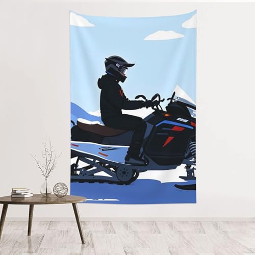 Tapisserie murale motoneige pour habiller un mur blanc sans faire de trou